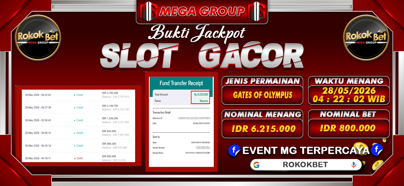Bukti JP situs Rokokbet hari Kamis, 28 Mei 2026