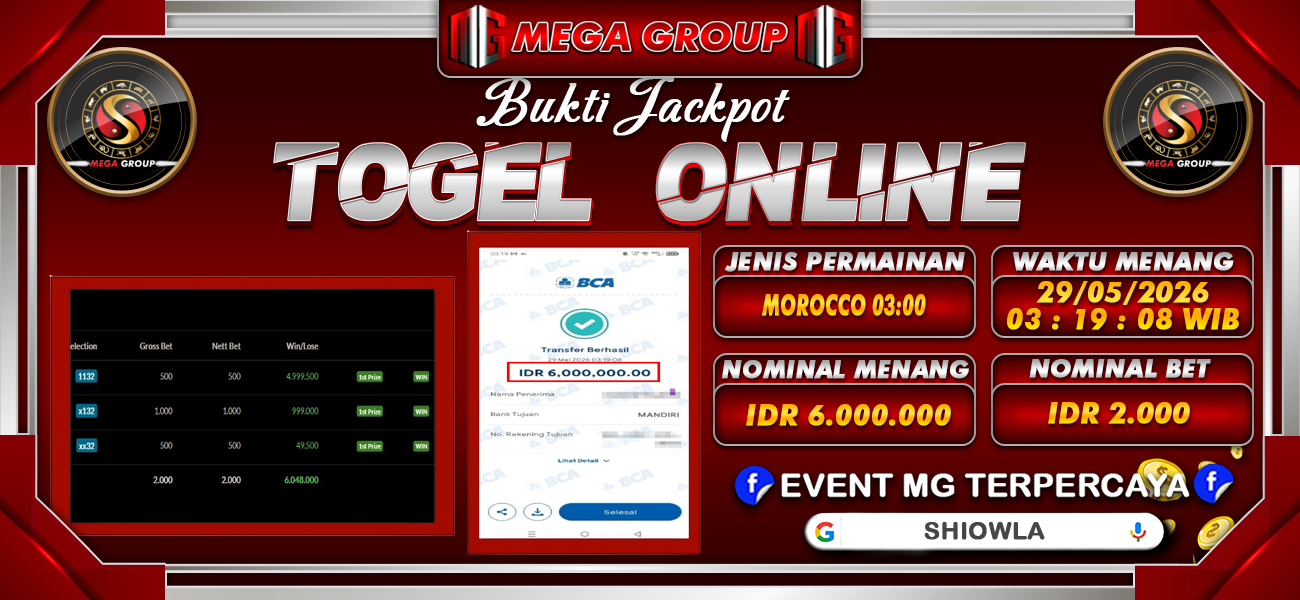 Bukti JP situs Rokokbet hari Sabtu, 30 Mei 2026
