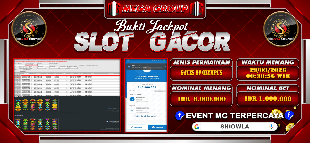 Bukti JP situs Shiowla hari Minggu, 29 Maret 2026